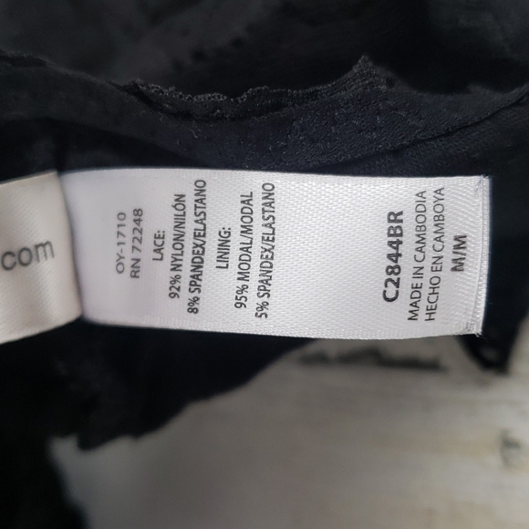 Felina black lace t-back bralette Size Medium - Picture 7 of 8